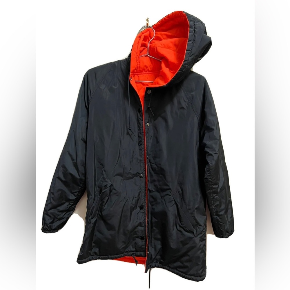 Obey Womens Reversible Jacket Size Medium Navy And Orange